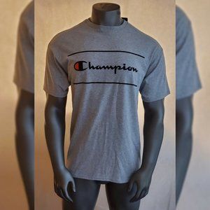 CHAMPION TSHIRT MEN REGULAR FIT CREW NECK SHORT SLEEVE SIZ 1XL LOGO WITH STRIPES